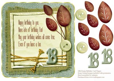 Denim and Burlap 18th Birthday Topper 2