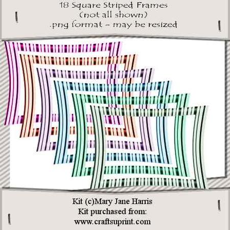 18 Square Striped Frames - Cu4cu
