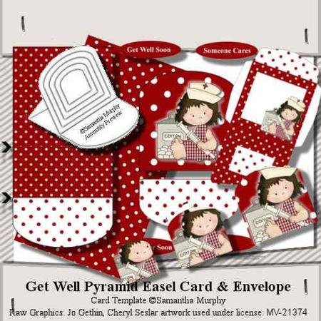 Get Well Nurse Pyramid Easel Card Kit