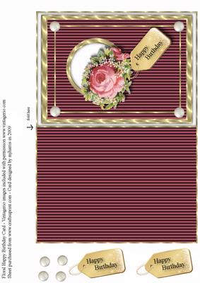 Floral Happy Birthday Card