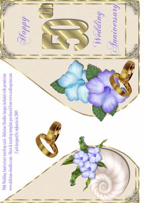 50th Wedding Anniversary Teardrop Card