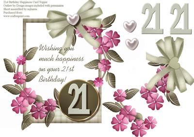 Floral 21st Birthday Topper 1