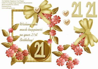 Floral 21st Birthday Topper 2