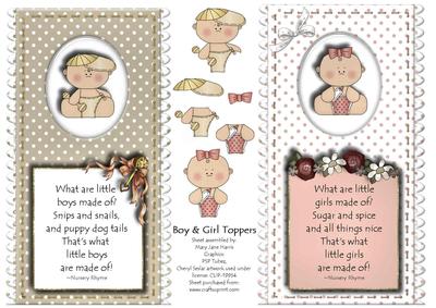 Boy & Girl - 2 Card Toppers 2