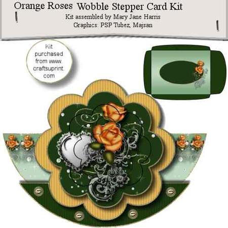 Orange Roses Wobble Stepper Card Kit