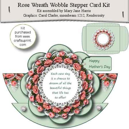 Rose Wreath Wobble Stepper Card Kit