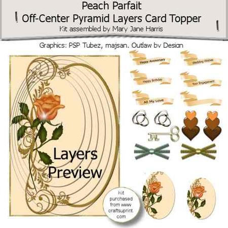 Peach Parfait - Off-center Pyramid Layers Card Topper Kit