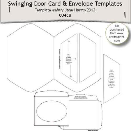 Swinging Door Card & Envelope Templates