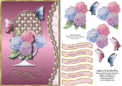 Lattice & Butterflies Card Topper 1