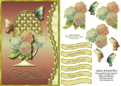 Lattice & Butterflies Card Topper 2