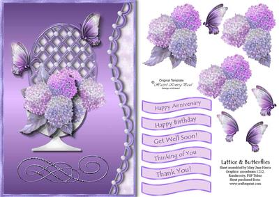 Lattice & Butterflies Card Topper 3