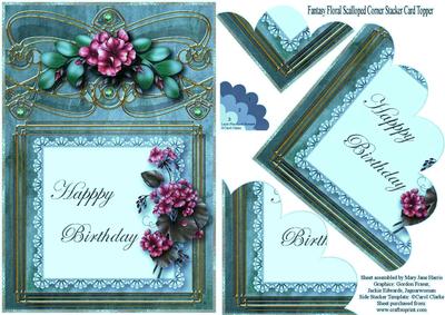 Fantasy Floral Scalloped Corner Stacker Topper 2