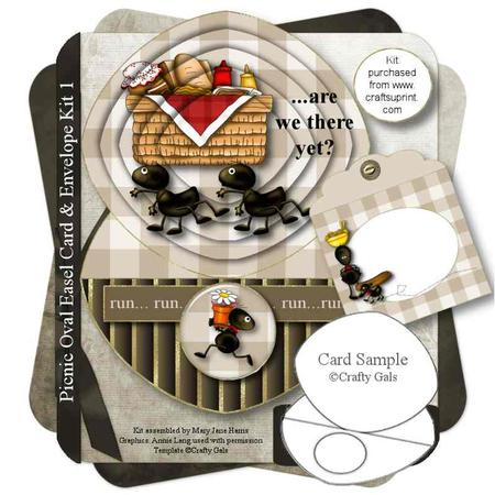 Picnic Oval Easel Card & Envelope Kit 2