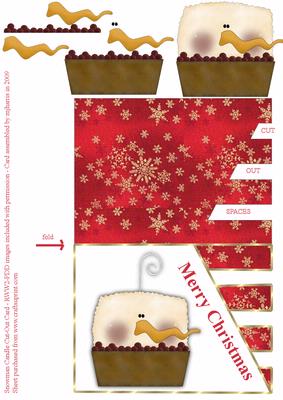 Snowman Candle Cut-out Card
