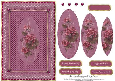 Geranium Parchment Card Topper 1