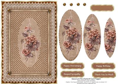 Geranium Parchment Card Topper 3