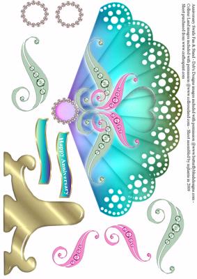 Anniversary Swirls Fan & Stand