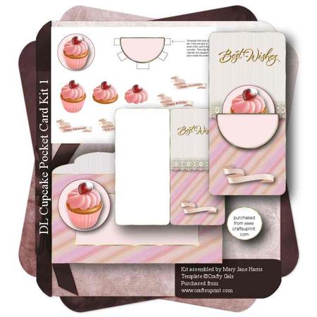 Dl Cupcake Pocket Card & Envelope Kit 1