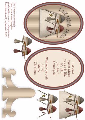 Two Country Snowpeople Plate & Stand