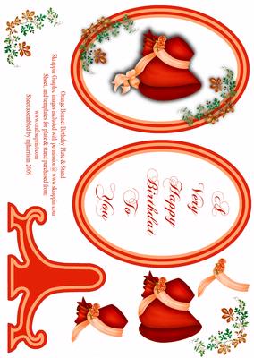 Orange Bonnet Birthday Plate & Stand