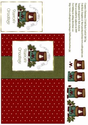 Country Christmas 2 Fold Back Card