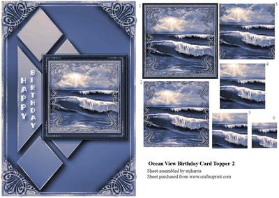 Ocean View Birthday Card Topper 2