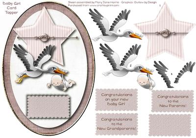 Baby Girl Card Topper