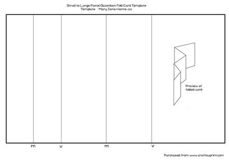 Small to Large Panel Accordian Fold Card Template