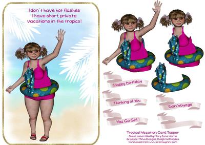 Tropical Vacation Card Topper 1