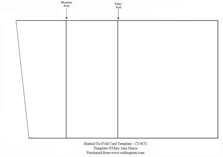Slanted Tri-fold Card Template - Cu4cu