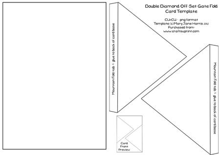 Double Diamond Off-set Gatefold Card Template - Cu4cu