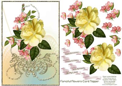 Fanciful Flowers Card Topper 1