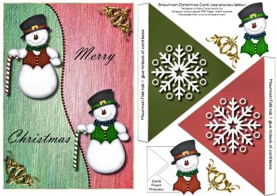 Snowman Christmas Off-set Gatefold Card