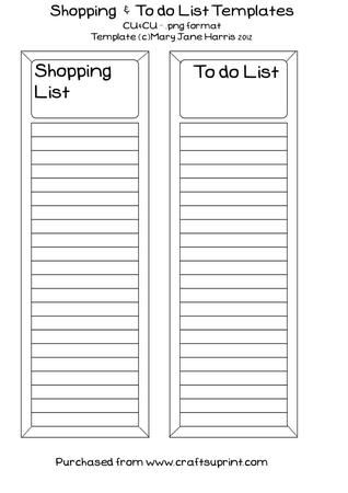 Shopping & to Do List Templates - Cu4cu