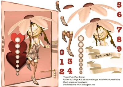 Tween/teen Fairy Card Topper