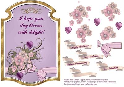 Fleurs & Hearts Card Topper 1