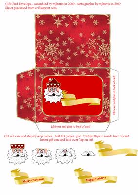 Christmas Santa Gift Card Envelope
