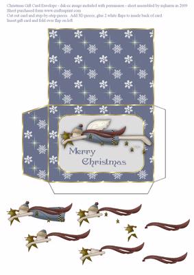 Blue Christmas Gift Card Envelope