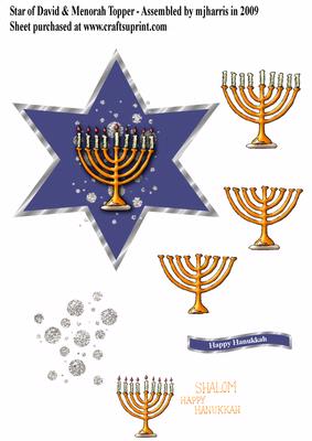 Star of David & Menorah Topper