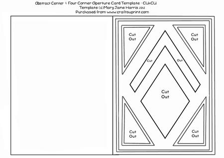 Abstract Center & 4 Corner Aperture Card Template - Cu4cu