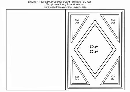 Center & Four Corner Aperture Card Template - Cu4cu