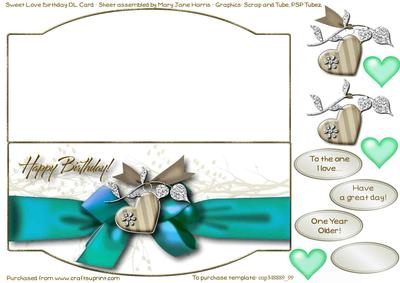 Sweet Love Birthday Dl Card 2