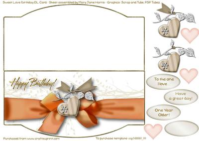 Sweet Love Birthday Dl Card 3