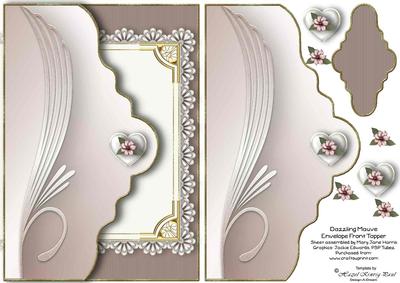 Dazzling Mauve Envelope Card Front Topper 1