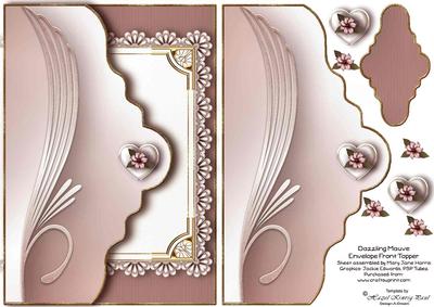 Dazzling Mauve Envelope Card Front Topper 2