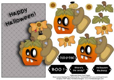 Halloween Bear Over the Edge Topper