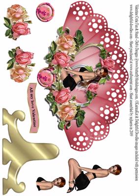 Valentine Cutie Fan & Stand Card
