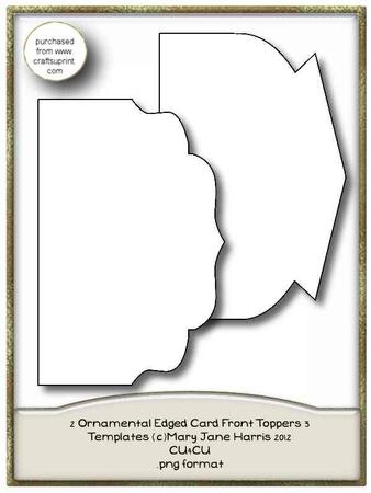 2 Ornamental Edged Card Front Toppers 4- Cu4cu