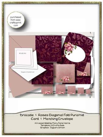 Brocade & Roses Diagonal Fold Pyramid Card Kit
