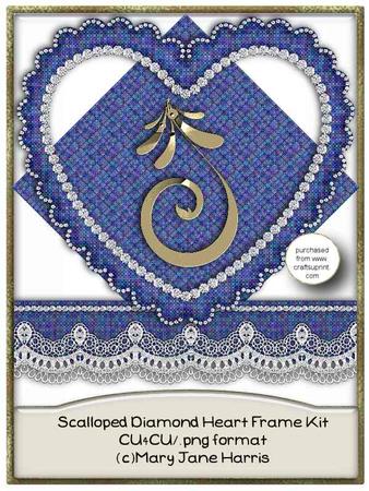 Scalloped Diamond Heart Frame Kit 1 - Cu4cu
